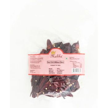 Malika Red Dry Chilli Without Stem 100g