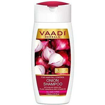 Syampu Bawang Vaadi Herbals Dengan Keratin Tumbuhan Dan Pro Vitamin B5 110ml