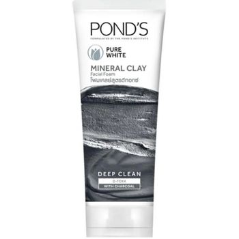 Ponds Pure White Mineral Clay Face Cleanser Scrub Charcoal 90g