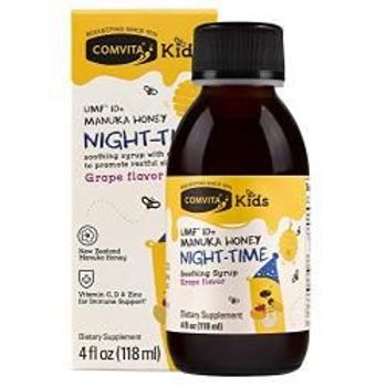 Comvita Kids UMF 10 Manuka Honey Night Time Soothing Syrup Grape Flavor 115g