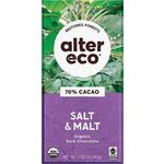 Alter Eco Organic Salt And Malt Dark Chocolate Bar 80g
