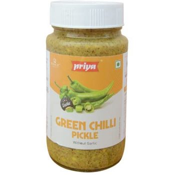 Priya Green Chilli Pickle without Garlic 300g