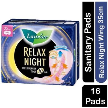 Laurier Relax Night Gathers Pads With Wings 35cm