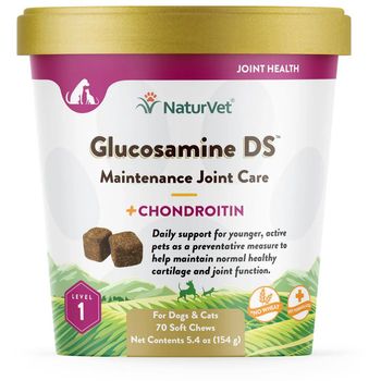 NaturVet Glucosamine DS Level 1 for Dogs And Cats 70 Soft