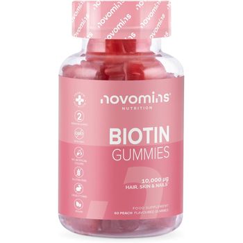 Novomins Biotin Gummies Hair Vitamins Vegan Chewable 220g