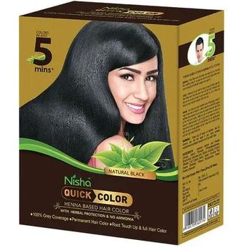 Nisha Quick Colour Henna Based Hair Colour Natural Black 60g