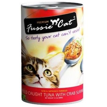 Fussie Cat Canned Food Wild Caught Tuna With Crab Surimi 400g