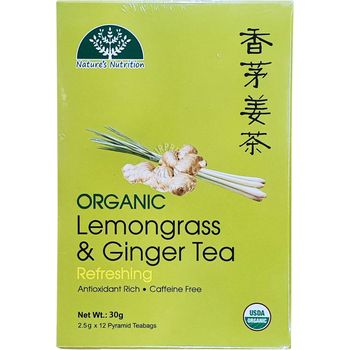 Nature's Nutrition Organic Tea Bag Lemongrass And Ginger 12 Bags