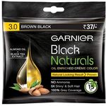 Garnier Hair Colouring Creme Black Naturals 3.0 Brown Black 20g Plus 20ml