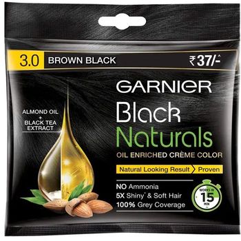 Garnier Hair Colouring Creme Black Naturals 3.0 Brown Black 20g Plus 20ml
