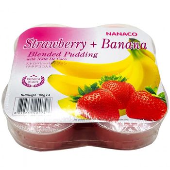 Nanaco Strawberry And Banana Blended Puding Jelly 4pcs 432g