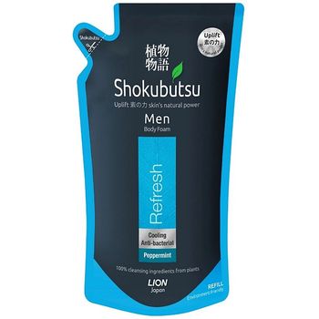 Shokubutsu Body Foam Mens Refresh Peppermint 600ml