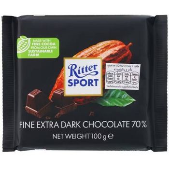 Ritter Sport Fine Extra Dark Chocolate 70Percent 100g