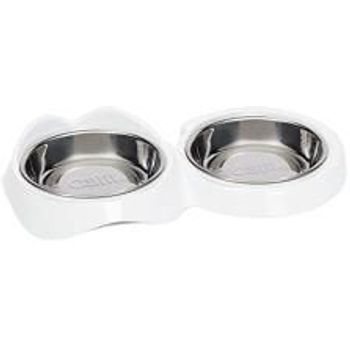 Catit Pixi Double Feeding Dish Whisker Stress Food Water Cat Bowl