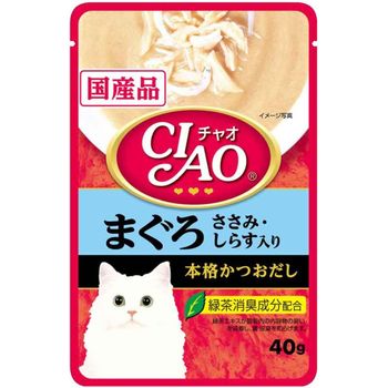Ciao Cat Treat Creamy Soup Pouch Tuna Maguro Chicken Fillet Topping Shirasu 40g
