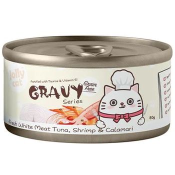 Jolly Cat Gravy Series Fresh White Meat Tuna, Shrimp & Calamari 80g