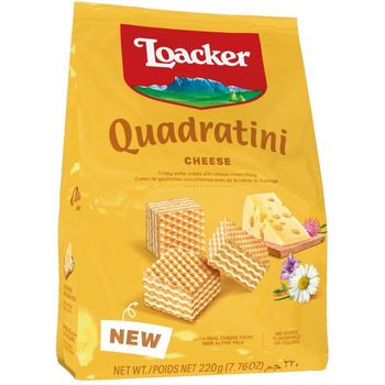 Loacker Quadratini Cheese Wafer Cookies Pouch 220g
