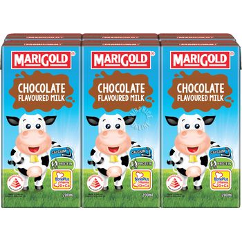 Marigold Uht Packet Milk Chocolate 6 x 200ml