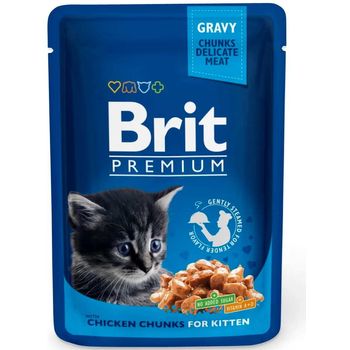 Brit Premium Kitten Chicken Chunks Wet Food For Kittens Pack 100g