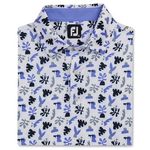 FootJoy Jungle Leaf Lisle Self Collar White / Blue Violet / Navy