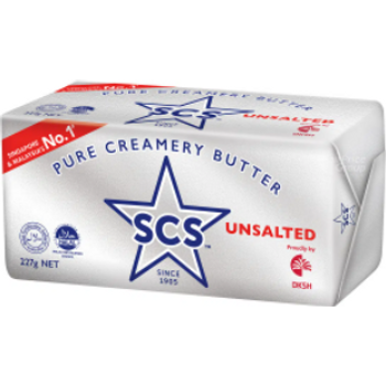 Scs Pure Creamery Butter Block Unsalted 227g