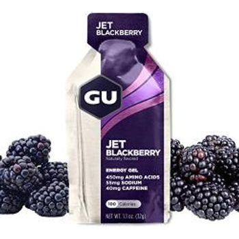 GU Energy Original Sports Nutrition Energy Gel Jet Blackberry 8 Count
