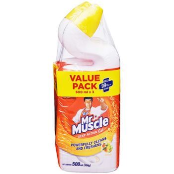 Mr Muscle Toilet Cleaner Citrus 3pcs 500ml