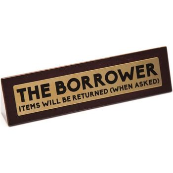 Boxer Gifts Wooden Desk Sign Of The Borrower Brown