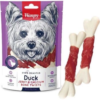 Wanpy Duck Jerky & Calcium Bone Twists 100g
