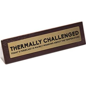 Boxer Gifts Wooden Desk Sign Of Thermally Challenged Brown