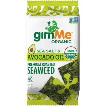 gimMe Organic Roasted Seaweed Sheets Sea Salt And Avocado Oil 70g