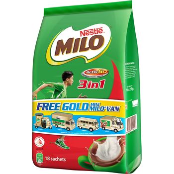 Milo 3 in 1 Activ Go with Free Mini Milo Van 18 Sachets 27g