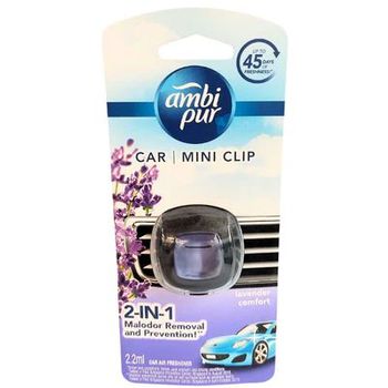Ambi Pur Car Air Freshener Vent Clips Lavender Comfort 2ml