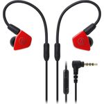 Audio Technica ATH-LS50iS Earphones with Mic Red