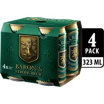 Baron's Can Beer Strong Brew 4 x 323ml