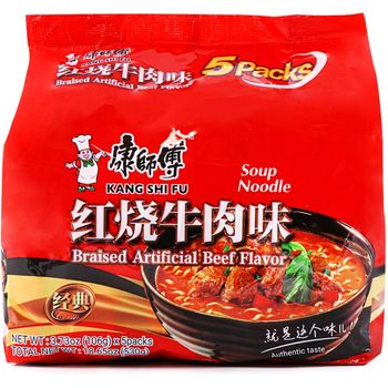 Master Kong Soup Noodle Braised Artificial Beef Flavor 5pcs 105g