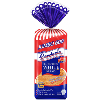 Gardenia Jumbo 600 Enriched White Bread 600g