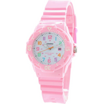 Casio Women's LRW-200H-4B2 Pink Resin Band with White Dial Watch