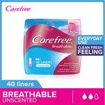 Carefree Breathable Pantiliners Unscented