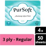 PurSoft Facial Tissue Travel Pack 3ply