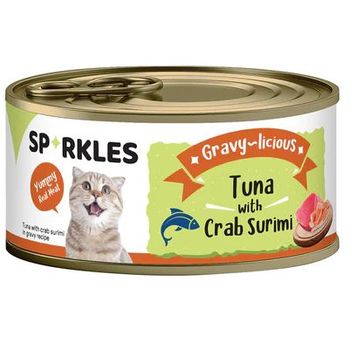 Sparkles Cat Gravy-licious Tuna with Crab Surimi 80g