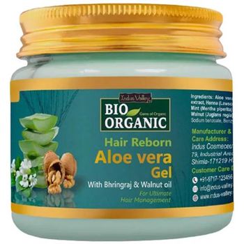 Indus Valley Bio Organic Hair Reborn Aloe Vera Gel With Bhringraj 175ml