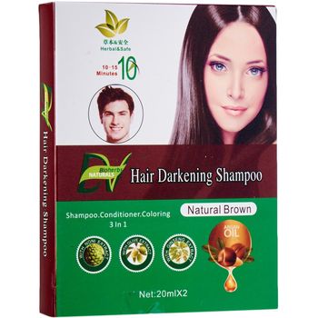 Bioherbs Naturals Hair Darkening Shampoo Natural Brown 2 x 20ml
