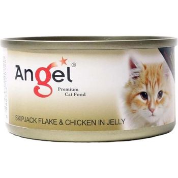 Angel Cat Canned Food Skipjack Flake And Chicken In Jelly 80g