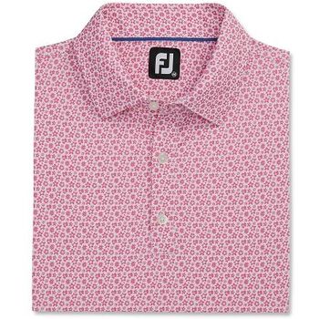 FootJoy Micro-Floral Lisle Self Collar Rose / White