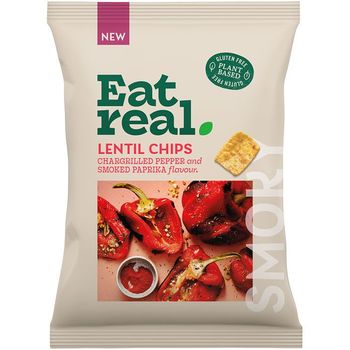 Eat Real - Lentil Snack, Chargrilled Pepper & Paprika Chips (95g)