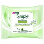 Bundle of 2pcs Simple Kind to Skin Cleansing Facial Wipes 25pcs each pack X 2packs