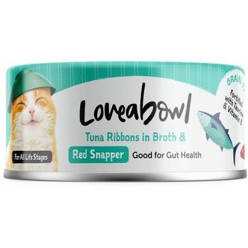 Loveabowl Cat Canned Food Tuna Ribbons With Red Snapper In Broth 70g