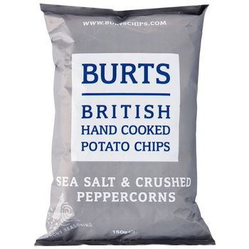Burt's Sea Salt And Crushed Peppercorns Hand Cooked Potato Chips 150g