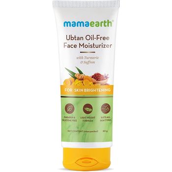 Mamaearth Ubtan Oil-Free Face Moisturizer With Turmeric & Saffron For Skin Brightening 80ml